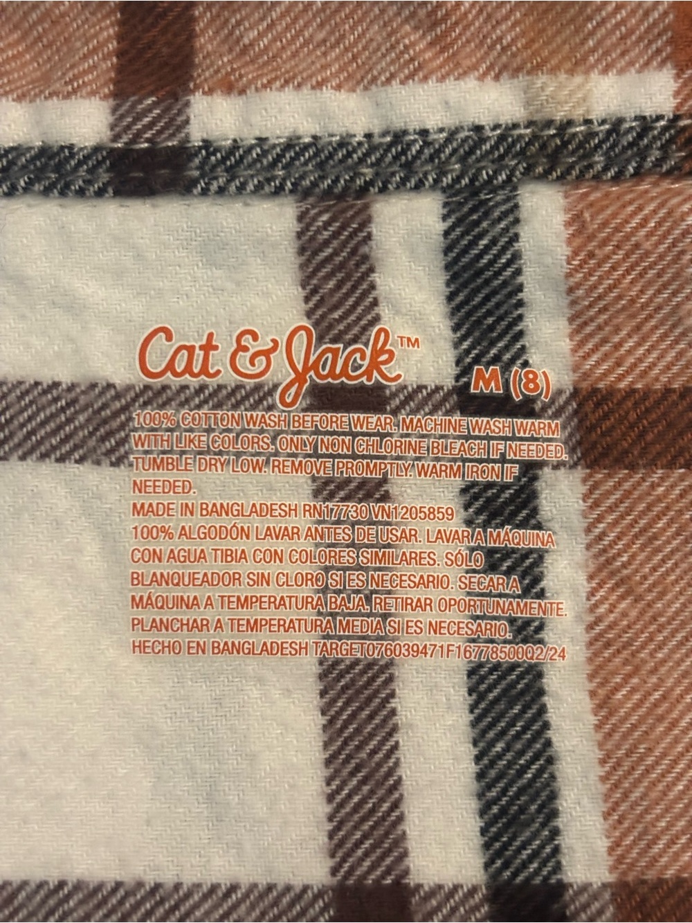 Cat & Jack Plaid Button-Down Shirt - Cream, Brown & Black - Picture 2 of 6